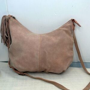 Margot Dusty rose pink suede leather bag.